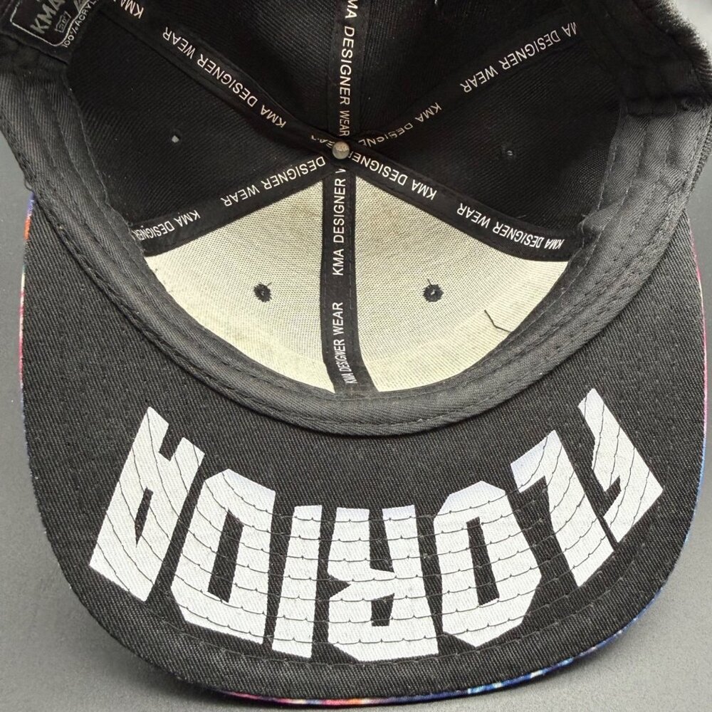 Florida Galaxy Hat Cap Space Flat Bill Snapback Black Travel Destination OSFA - Picture 9 of 11